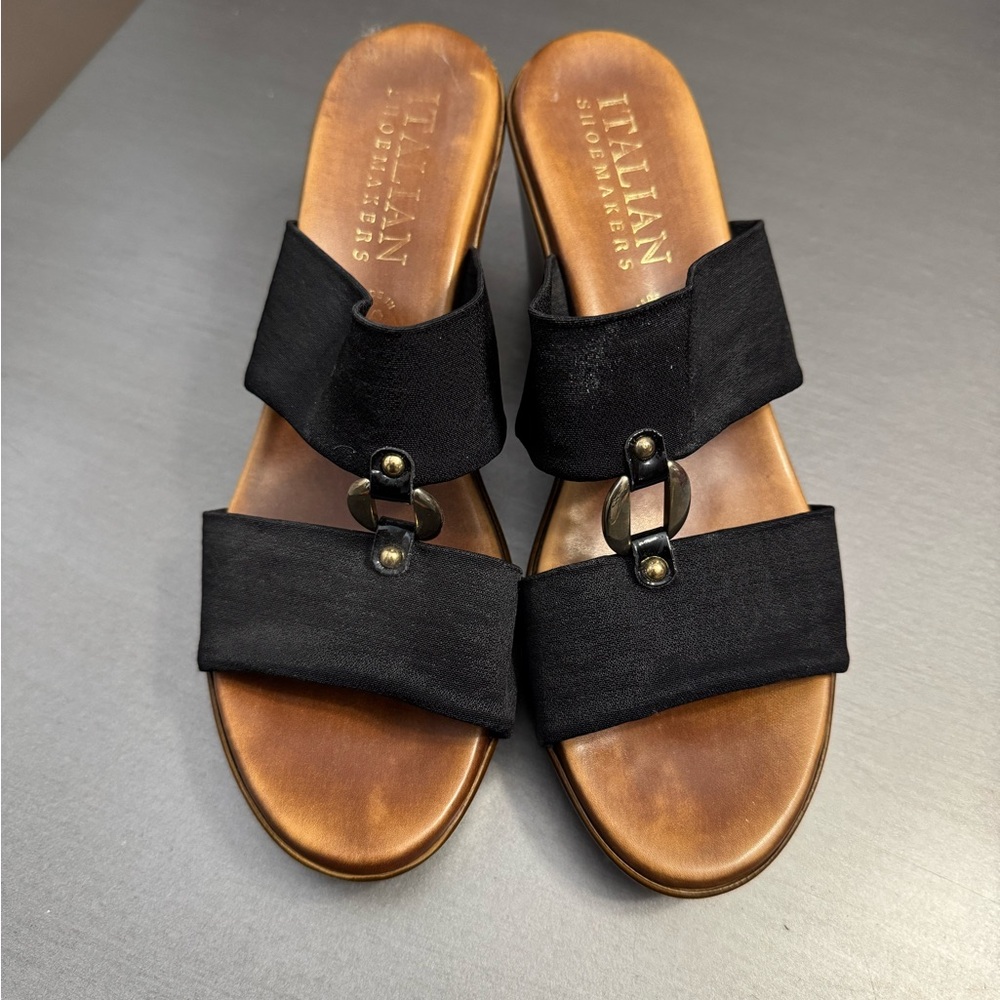 Italian Shoemakers Black and Brown Sandals